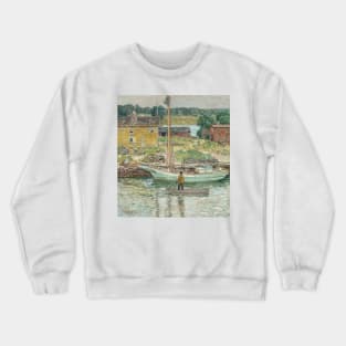 Oyster Sloop, Cos Cob by Childe Hassam Crewneck Sweatshirt